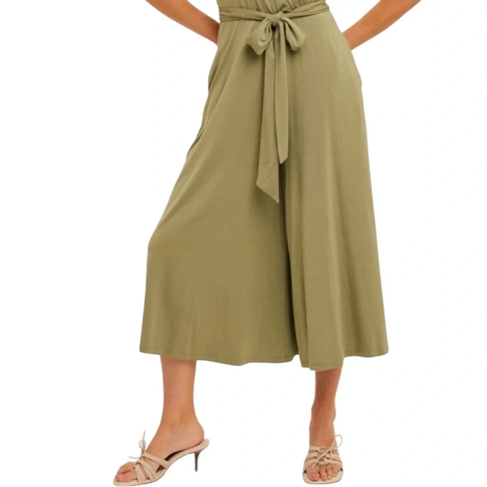 Hem & Thread Olive Green Jumpsuit - Picture 3 of 9